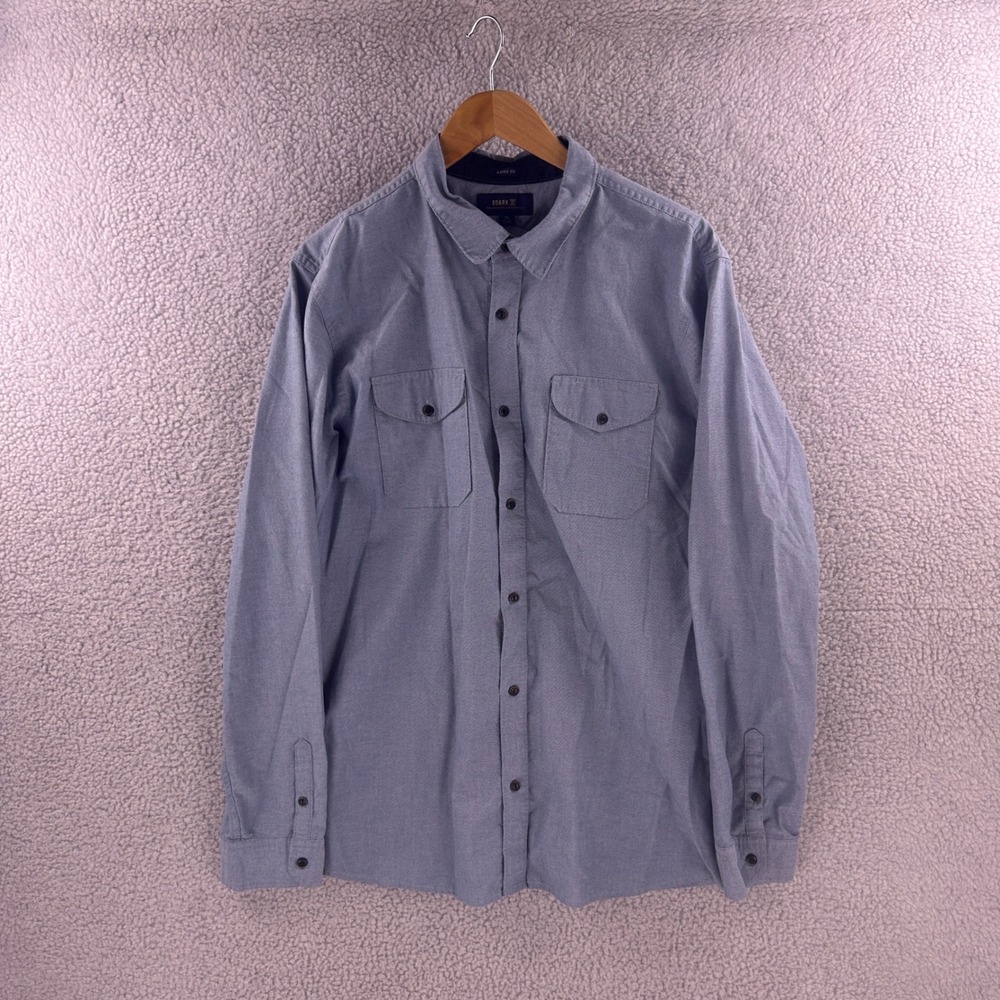 Roark Artifacts of Adventure Mens XL Classic Fit Blue Button Down Shirt Long Slv